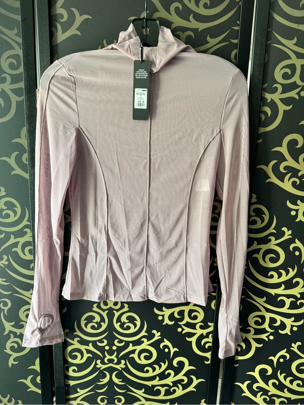 Fashion Nova Lightweight Hooded Long Sleeve Top - Dusty Mauve